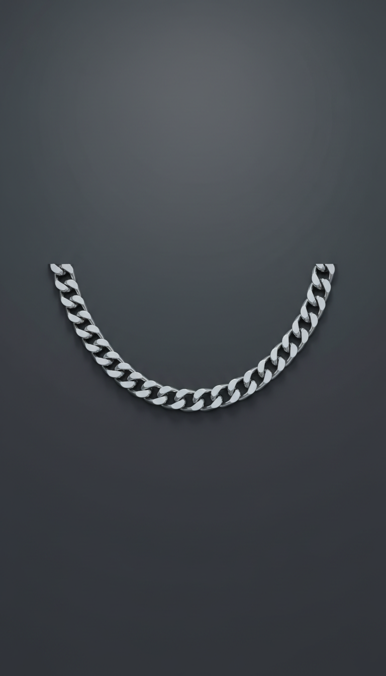 Polished Stainless Steel Curb Chain Necklace