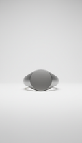 Matte steel signet ring